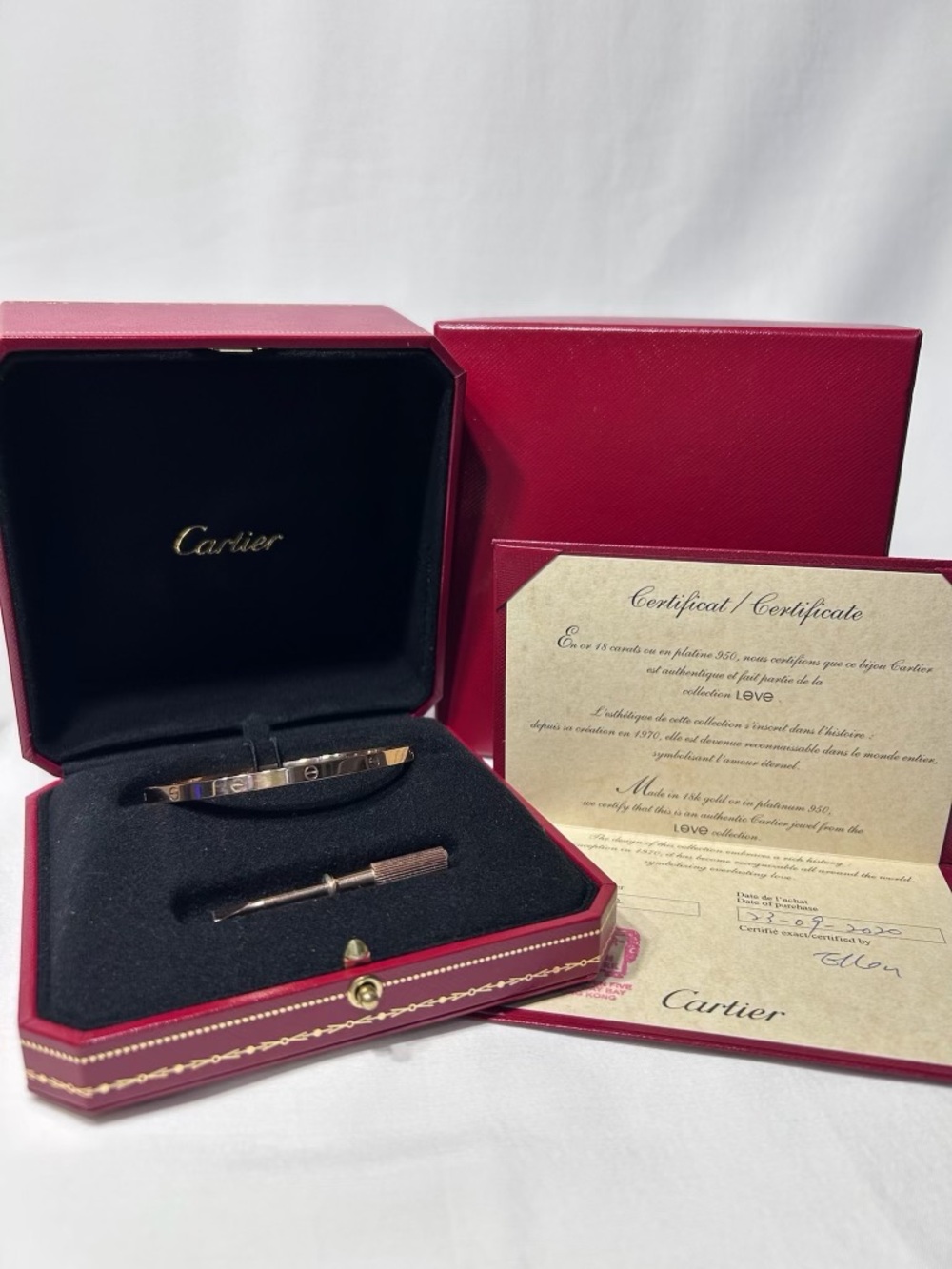Cartier size 18 Small Love Bracelet in Rose Gold